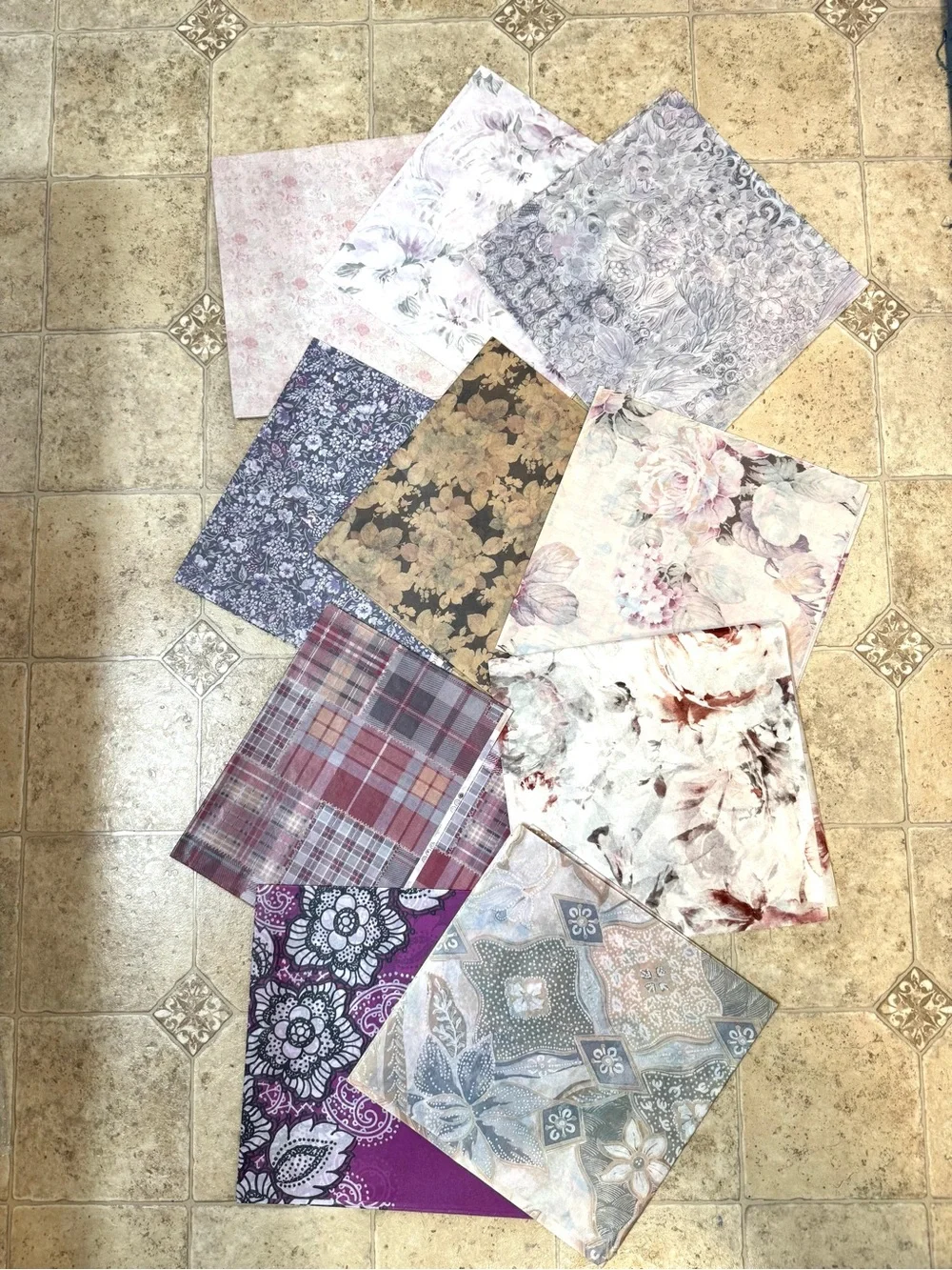 10 Sheets VTG 1984 All Occasions WRAPPING PAPER & Fancy TISSUE PAPER Flowers